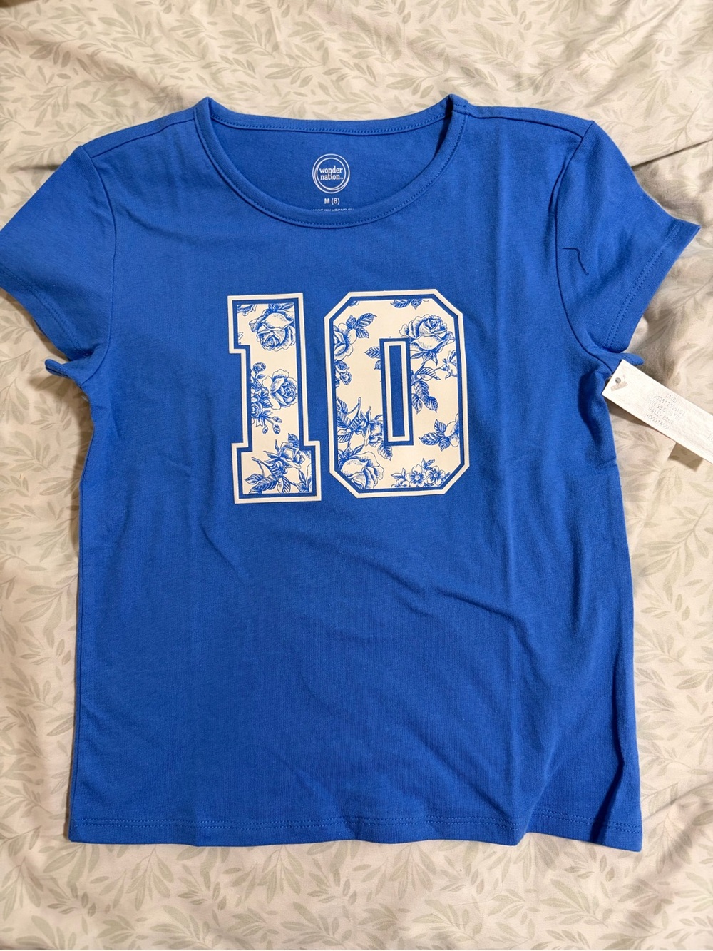 wonder nation Royal Blue Short-Sleeve Tee with Floral '10' Graphic